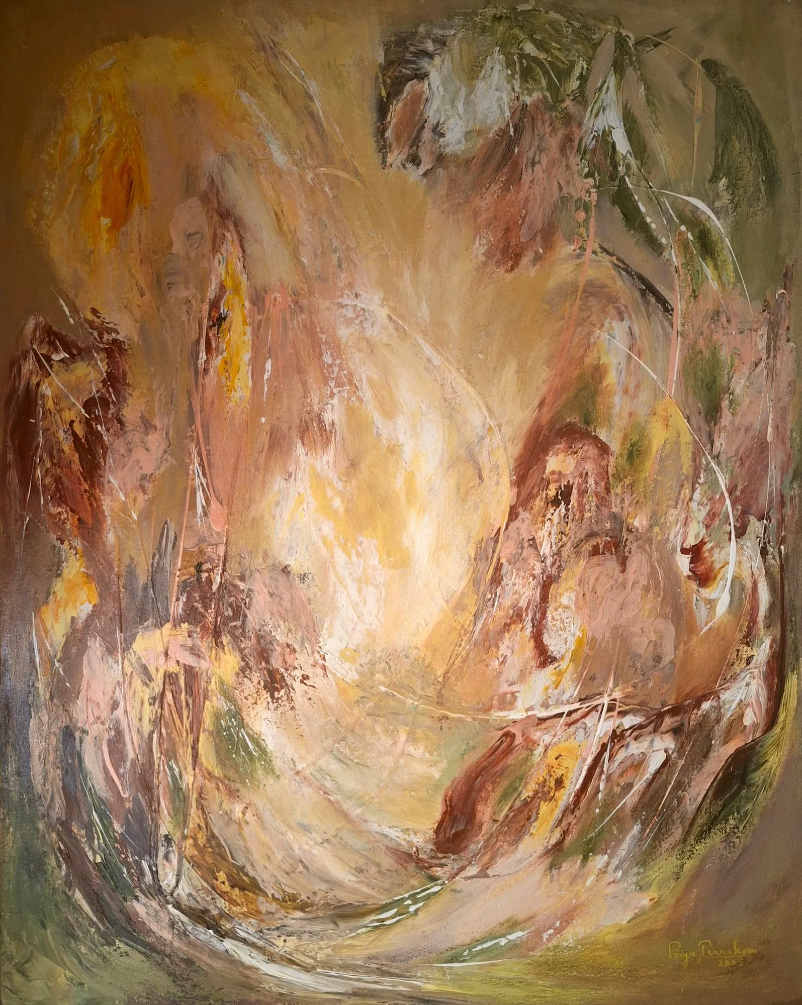 Evenings by the Kamatha, abstract painting